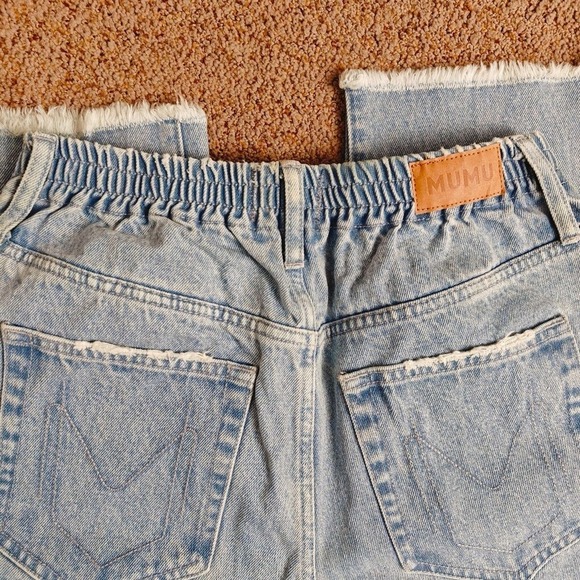 Show Me Your Mumu High Waisted Distressed Light Wash Straight Leg Jeans Size 26 - Picture 7 of 11